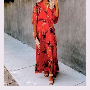 Orange Kimono dress-Brand new without tags